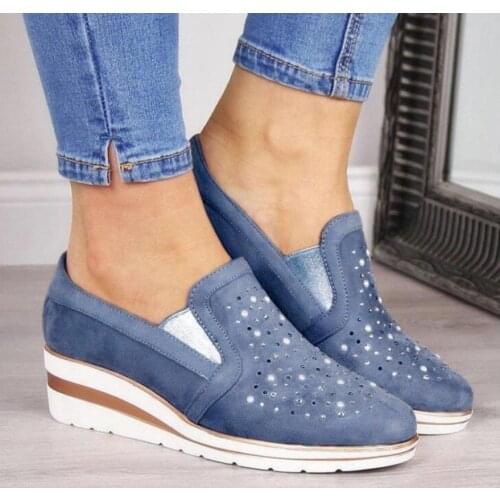 Autumn Women Flat Bling Sneakers Casual Vulcanized Shoes Female Lace Up Ladies Platform Comfort Crystal Loafers Fashion Shoes