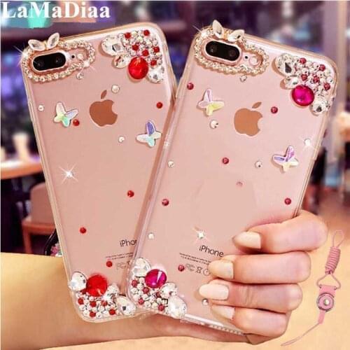 LaMaDiaa Phone Case For HuaweiP8 P9 P10 P20 P30 P40 Pro Lite Mate10 20 30 Lite Pro Luxury Rhinestones Glitter case cover Crystal