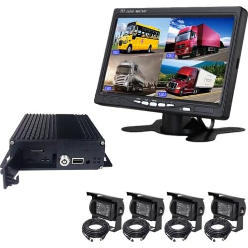 AHD 4CH dual SD card Mobile DVR 8~36V wide voltage driving record monitoring host 2 years warranty factory wholesale NTSC system