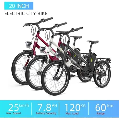 EU STOCK Electric Bike YADEA YT300 Mens Mountain Bike 36V 250W E-bike For Adult Electric Bicycle 20" 7.8Ah 60KM Range Duty Free