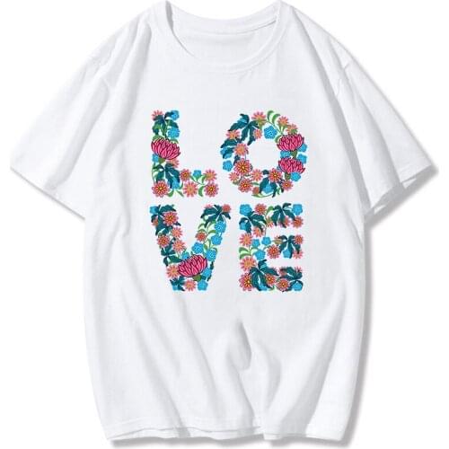 2021 New Women T-shirts Casual Harajuku Love Printed Tops Tee Summer Female T shirt Short Sleeve T shirt For Women Clothing