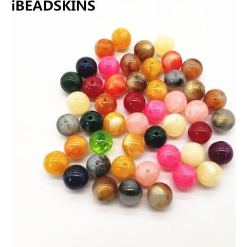 New arrival! mix color Acrylic marble effect round beads for DIY beads Jewelry making
