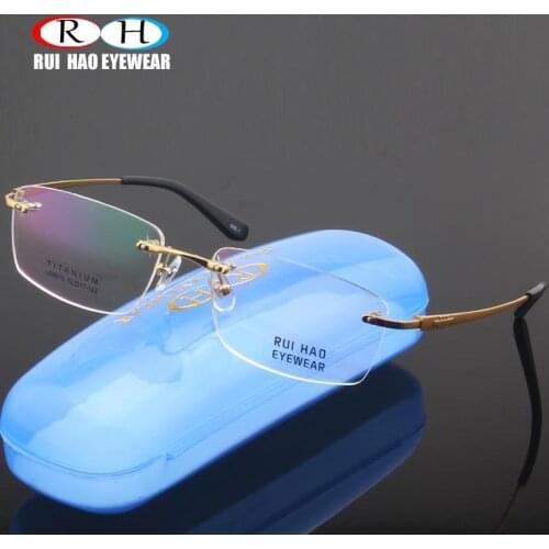 Glasses Frame Man Rimless Eyeglasses Women Pure Titanium Eyeglasses Optic Frame Man Spectacles Brand Eyewear 8967