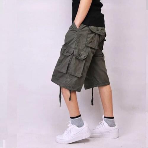 Plus Size 44 Knee Length Pantalones Cortos Hombre 2020 New Mens Shorts Loose Man Military Pants