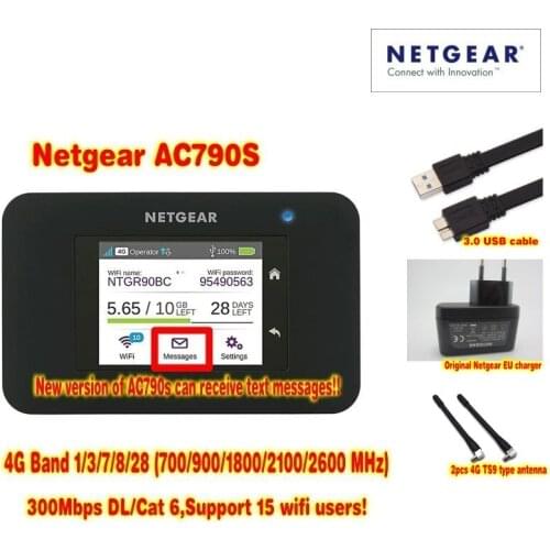 Unlocked netger AC790S 4g cat6 router 300mbps dongle Sierra touch screen router with gps pk e5786 e5186 782s 771s 781s 778s