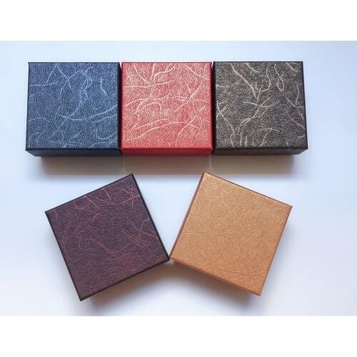 Fashion Luxury Square Striped Pattern Jewelry Box Ring Earrings Bracelet Necklace Present Gift Box Case Package