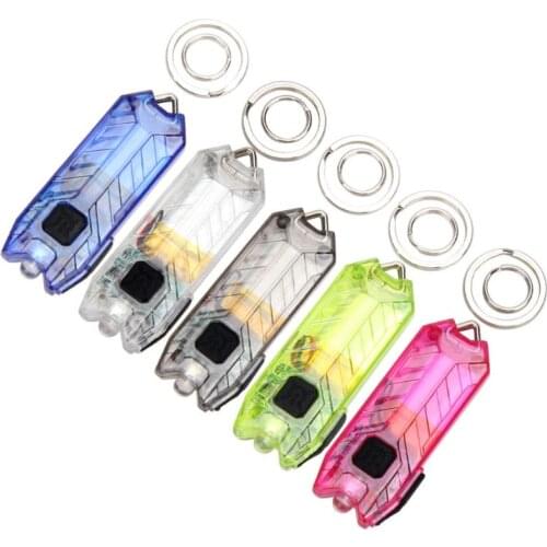 Mini LED Keychain Flashlight Electric Torch Portable USB Charging Rechargeable 45LM 2 Modes Tube Camping Night Reading