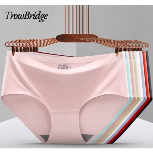 TrowBridge Hot Sale Womens Panties Seamless Silk Satin Underwear Sports Breathable Briefs Intimates Lingerie Comfort Underpants
