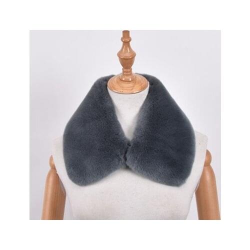 100% Real Rex Rabbit Fur Collar Square Collar Men Womens Genuine Leather Women Fashion Fur ScarvesClothing accessories