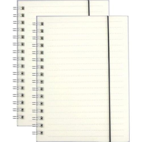 XRHYY 80 Sheets Writing Diary Transparent Hardcover B5 Ruled Wire Bound Spiral Kraft Paper Notebook Journal ( 26*19 cm )