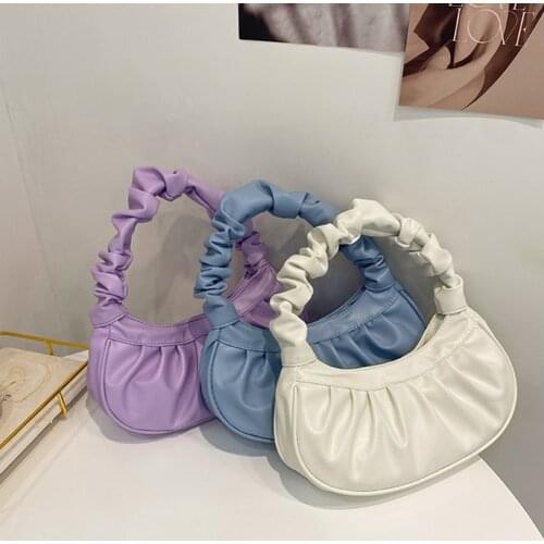 Women Trendy Clouds Handbags Simple Shoulder Bag Travel Street Armpit Bag for Female Underarm ins Style Summer Small Totes