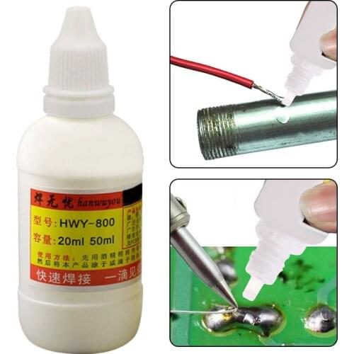 50ml Stainless Steel Liquid Flux Welding Solder Non-toxic Copper HWY-800 Paste Flux Liquid Solders Water Liquid Solders