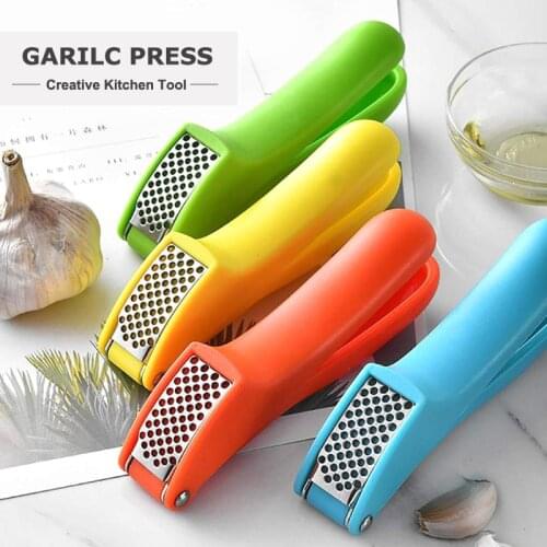 1Pc Manual Garlic Press Stainless Steel Garlic Chopper Crusher Hand Press Garlic Slicer Mincer Creative Kitchen Tools Gadgets