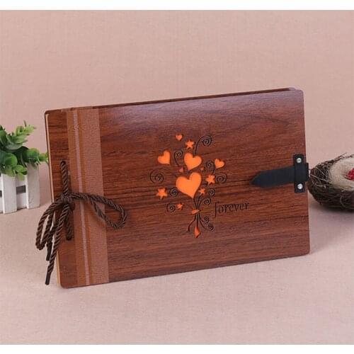 Mahogany 10 inch Tether ALBUM Scrapbook Protetores Foto Diy Baby Family Wedding Memory Gift Home Decoration Picture Storage