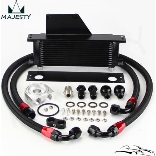 13 ROW AN10 BOLT ON Oil Cooler Kit FOR 01-05 Su*baru Impreza WRX BLACK