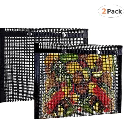 2Pcs BBQ Mesh Bag Non-Stick Large Small BBQ Baked Bag Heat-Resistant Reusable Easy to Clean Outdoor Picnic Cooking Barbecue
