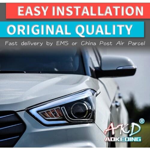 2Pcs LED Headlights For hyundai ix25 2015-now led car lights Angel eyes xenon HID KIT Fog lights LED Projector Headlights