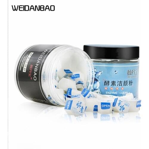 WEIDANBAO 32pcs/1bottle Enzyme Face Cleaning Powder Whitening Cleaning Face Remove Blackhead Exfoliating Shrink Pores Cleanser