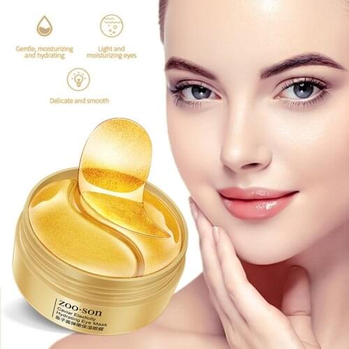 60pcs Gold Deep Nourishment Remove Dark Circle Seaweed Eye Mask Moisturize Crystal Collagen Anti-Wrinkle Aging Eye Care TSLM1