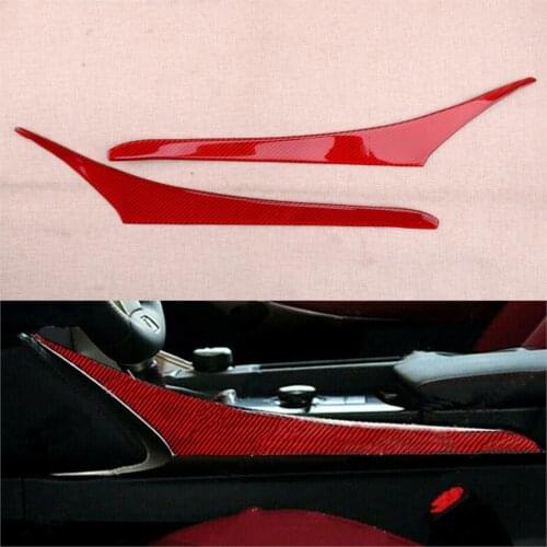 Car Accessories Carbon Fiber Red Interior Gear Shift Side Panel Trim Fit for Lexus IS250 IS300 IS350 2014 2015 2016 2017 2018