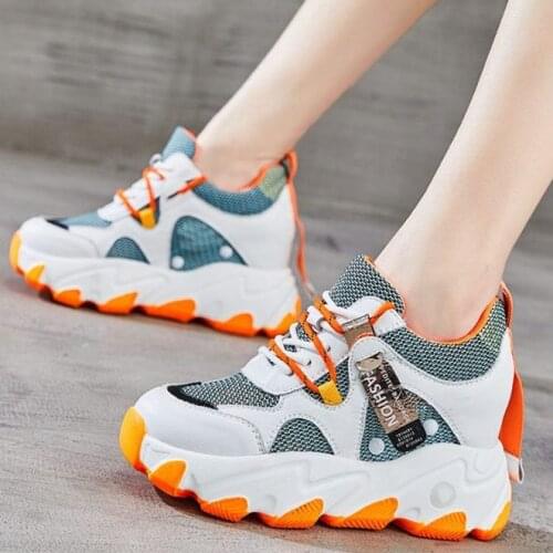 Women Cow Leather Round Toe Platform Wedge High Heel Fashion Sneakers Breathable Antislip Casual Ankle Boots Comfortable Shoes