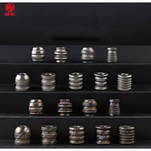 1PCS Multi-Style Titanium Alloy Burnt Blue Knife Beads Car Keychain Paracord Pendant EDC Multi-Function Tool Accessories