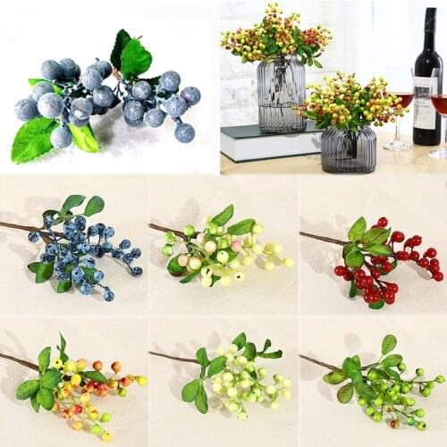 Decorative Fruits 6-Color Artificial Blueberry Environmental Protection Home Office Simulation Berry Home Decoration Accessories
