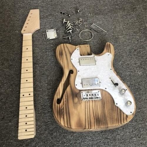 DIY semi-finished carbonized electric guitar, inventory, ash body carbonization, real photos, free shipping, wholesale and retai