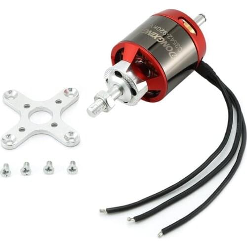 DXW 920/1500KV 3-4S 6mm Outrunner Brushless Motor for RC FPV Fixed Wing Drone Airplane Aircraft 12x6 Propeller