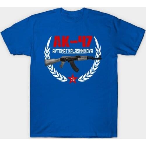 Soviet Union AK47 Kalashnikov Automatic Rifle Russian Assault Rifle T-Shirt Cotton O-Neck Short Sleeve Mens T Shirt Size S-3XL