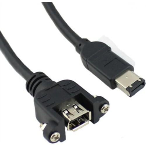 IEEE 1394 6PIN Male to Female Extension Cable Mount two Screws 100cm