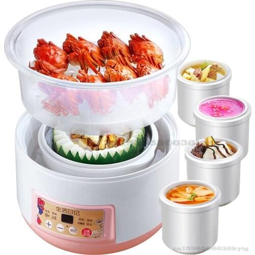 220V/300W Electric Stewing Pot Fully Automatic Household Stewing Casserole Ceramic Water Isolating Stewing Cup Baby Food Pot