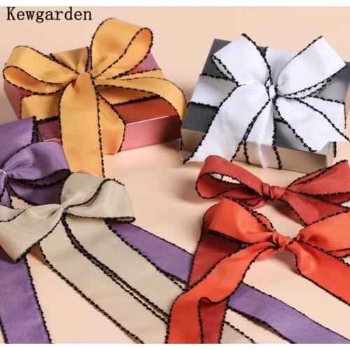 Kewgarden Hemming Polyester Ribbons 1" 25mm DIY Hair Bow Tie Accessories Handmade Tape Sewing Webbing Packing Riband 10 Yards