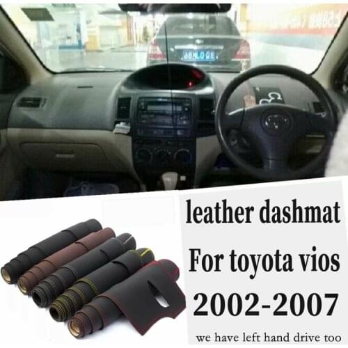 For Toyota vios 2002 2003 2004 2005 2006 2007 Leather Dashmat Dashboard Cover Pad Dash Mat Carpet Car Styling Accessories custom