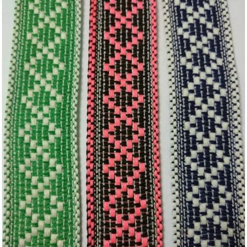 Webbing cotton wave Tape 3cm wide ethnic ribbon embroidery style trim accessory for bag/garment/homedeco