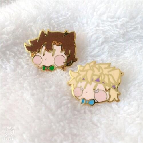 Cosmile Jojos Bizarre Adventure Kujo Jotaro Noriaki Kakyoin DIO mini metal badge brooch pin 2pcs collectionLimited cosplay Gift