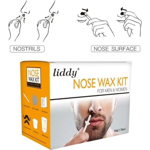 50gHair Removal Natto Set Painless Beads For Nose Ear Wax Kit Measuring Cup Moustache Stencils Hair Removal Cosmetic TSLM1