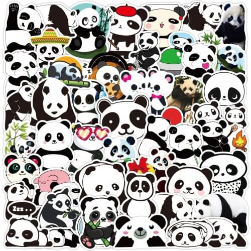 50PCS Cute Animal Chinese Panda Cartoon Sticker for Kids Gift DIY Suitcase Laptop Skateboard Phone Luggage Car Decal Toy Sticker