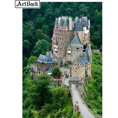 New 5d diy diamond painting castle pattern full square drill diamond embroidery set rhinestone mosaic decoration gift
