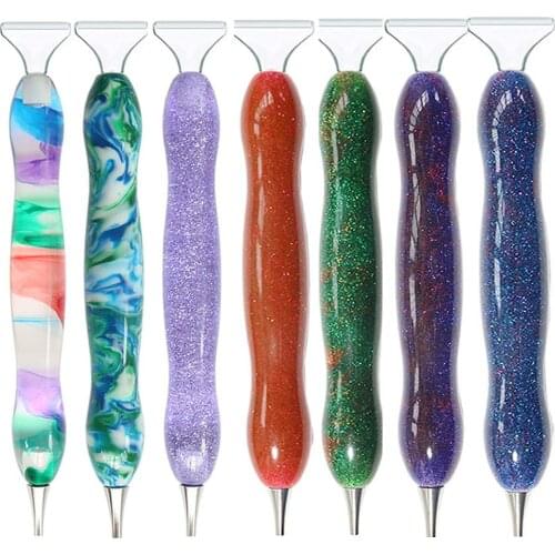 New 5D Diamond Painting Tool Resin Point Drill Pen With Metal Point Drill Heads And Replaceable Multi Placer Tip Accessories