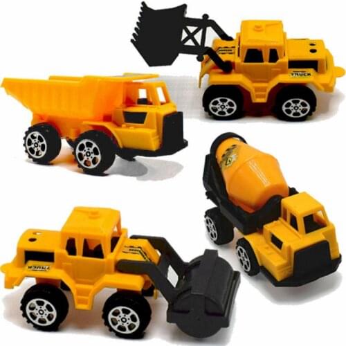 New Sliding Plastic Engineering Vehicle Bulldozer Roller Cement Tank Car Childrens Toys Gifts For Kids Compulsive Road Random