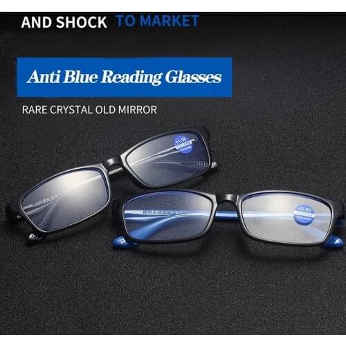 Blue Light Blocking Reading Glasses TR90 Presbyopic Goggles Antifatigue Computer Grade Glasses Eyeglasses Glasses Men Women +3.5