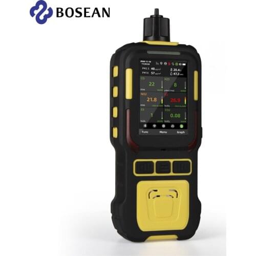 Portable Industry Gas detector built-in pump CO2 H3S O2 NH3 temperature humidity PM2.5 PM10 GPS