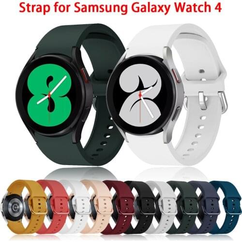 20mm WatchBand Silicone Strap For Samsung Galaxy Watch 4 40MM/44MM/Galaxy Watch 4 Classic 46mm Original Smart Wristband Bracelet