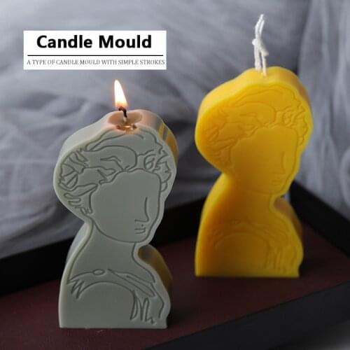 3D Silicone Portrait Mold Aromatherapy Candle Plaster DIY Candle Making Molds 3D Candles Wax Silicone Candle Molds Soap Molds