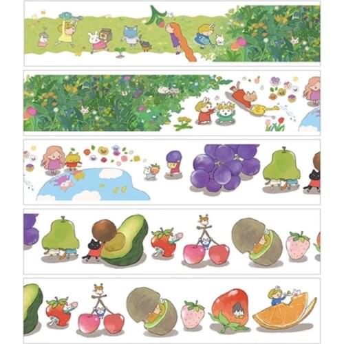 Lovely Fruit Girl Washi Tape for Card Making Bullet Journal DIY Scrapbooking Decorative Sticker