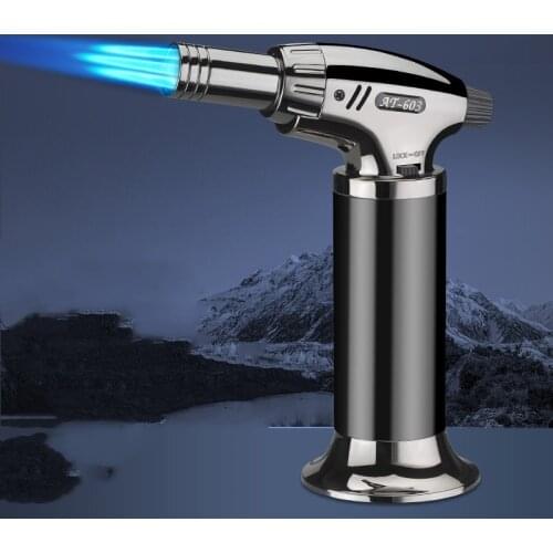 Jet Torch Lighter Turbo Refillable Gas Windproof Lighter Outdoor Powerful Metal BBQ Big Flame Cigar Spray Gun Cigarette Lighter