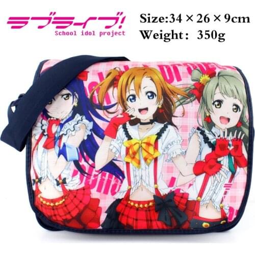 LoveLive polyester shoulder bag/colorful printed w/ Kousaka Honoka/ Kotori/ Umi Type B Messenger Bag