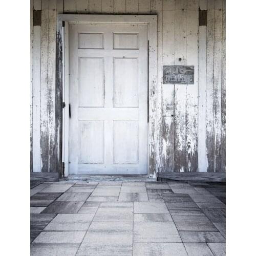 TR Pure White Door Backdrop for Wedding Photography 5X7 Brick Floor Newborn Vinyl Backgrounds for Photo Studio Camera fotografia