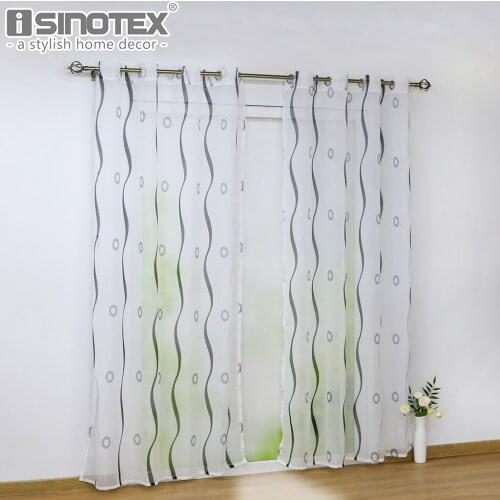White Stripes Tulle Curtains Modern Living Room Voile Sheer Drapes Transparent for Home Curtain Decoration Window Treatment